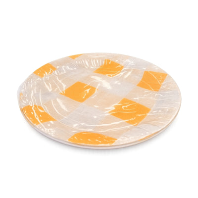 Pic wegwerp bordjes oranje wit 23 cm 8 stuks | 48 stuks