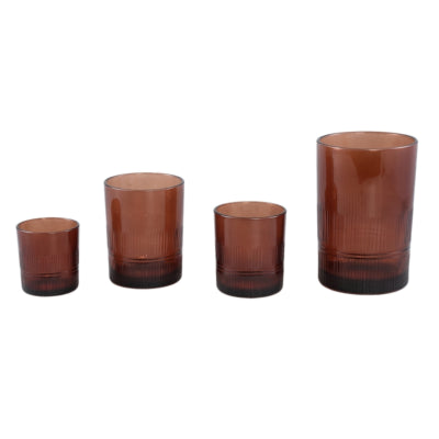 Ptmd windlicht yousra s koperkleurig 12,5 cm | 4 stuks