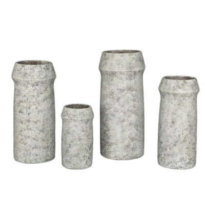 Ptmd bloempot nimma hoog m cement grijs 45 cm | 2 stuks