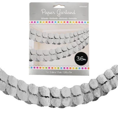 Amscan feest slinger papier zilverkleurig 360 cm | 36 stuks