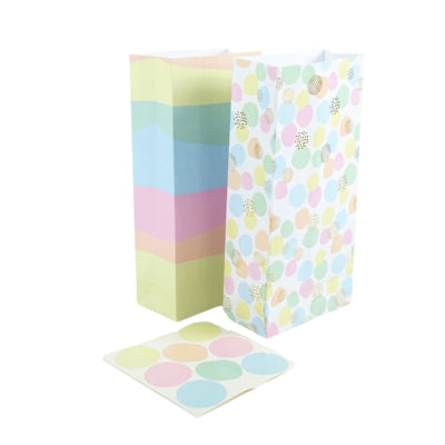 D.p. factory geschenkzakjes 8 stuks pastel gekleurd 22 cm | 24 stuks