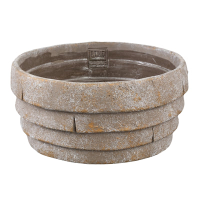 Ptmd bloempot shesheena schaal grijs l 25 cm | 8 stuks