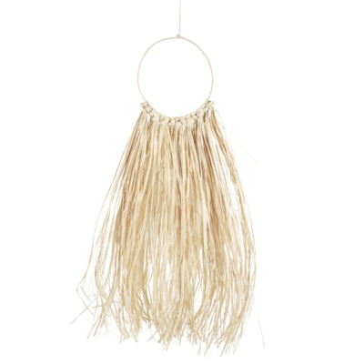 Wanddecoratie raffia button cirkel 70 cm | 24 stuks