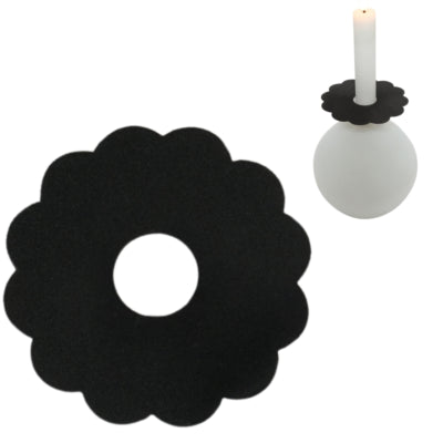 Stjernsund kaarsenring loua bloem zwart mat 9,3 cm | 48 stuks