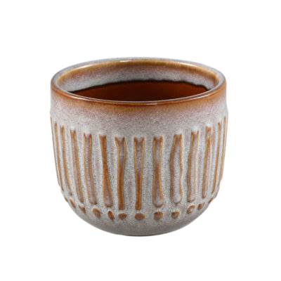 Ptmd bloempot ruuby s grijs bruin 11 cm | 18 stuks