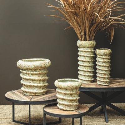 Ptmd bloempot zero swirl crème l 30 cm | 2 stuks