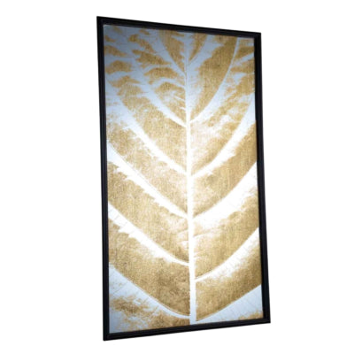Wandpaneel loro palmblad spiegel goudkleurig 100 cm | 2 stuks