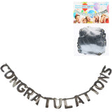 Slinger congratulations zilverkleurig 2 m | 24 stuks - afbeelding 1