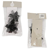 House of seasons kunstbloem op clip kerstster glitter zwart 10 cm set van 2 | 24 stuks - afbeelding 2