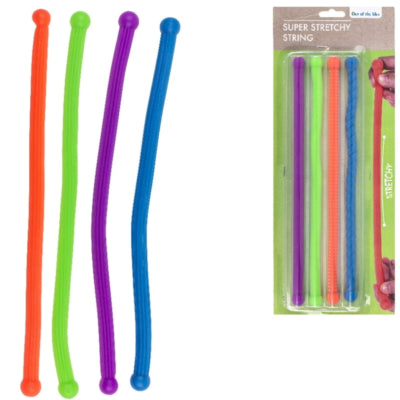 Super stretch anti-stress touw 27 cm set van 4 | 24 stuks