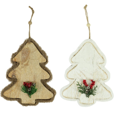 Hanger kerstboom 19,5 cm 2 assorti | 24 stuks
