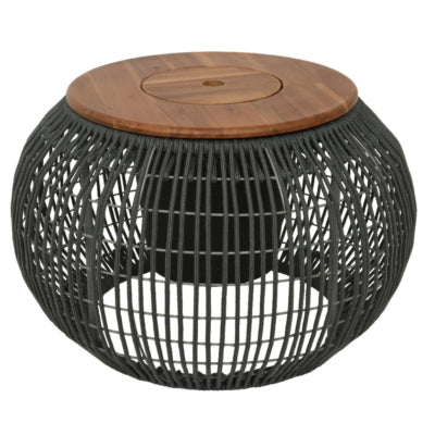 (r) bijzettafel met vak seville grijs 58 cm | 2 stuks