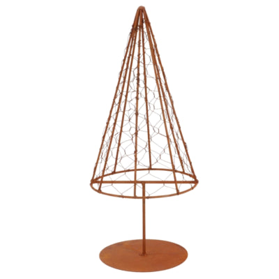 Daan kromhout kerstboom grid metaal roestbruin 33 cm | 12 stuks