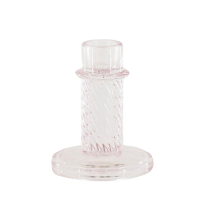 Housevitamin kandelaar twist glas roze 10 cm | 24 stuks