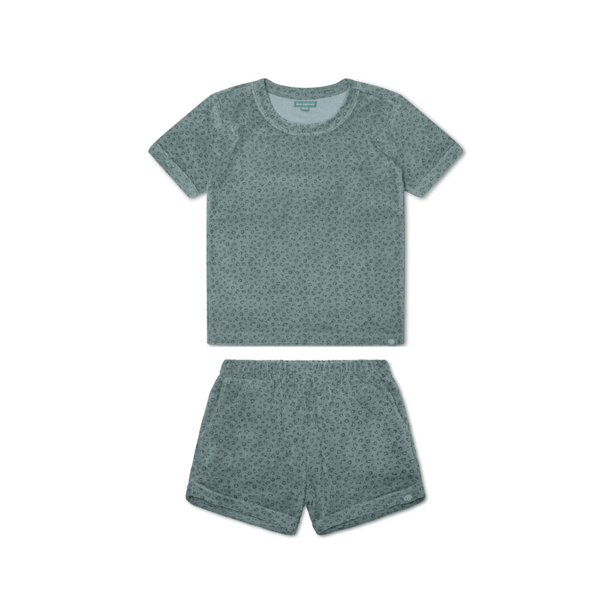 Leopard | groen jongens set strand - terry