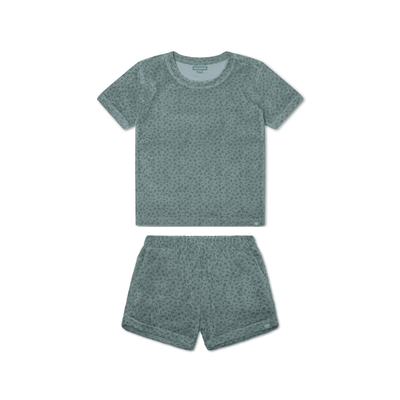 Leopard | groen jongens set strand - terry