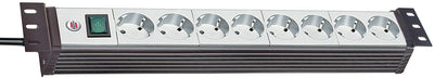 Brennenstuhl premium-line 19 for switch cabinets 8x stekkerdoos (zwart lichtgrijs, 1156057018, 19 -rack, voor 8 stekkers)