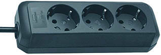 Brennenstuhl eco-line stekkerdoos 3x stekkerdoos (zwart, 1158620015, voor 3 stekkers)