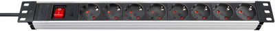 Brennenstuhl premium-line technic alu 19 8x stekkerdoos (aluminium zwart, 1390007018, voor 8 stekkers)