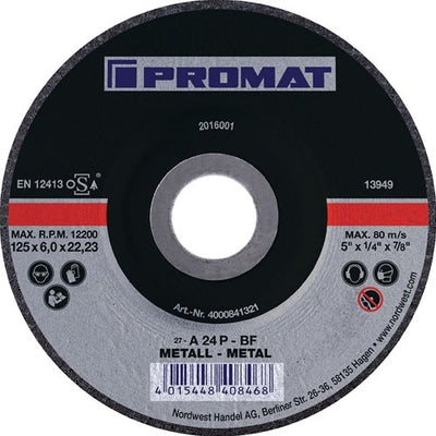 Promat tecwerk afbraamschijf | d125xs6mm | gebogen staal | gat 22,23 mm - 4000841321