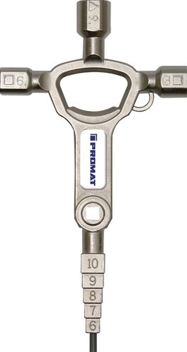 Promat tecwerk schakelkastsleutel | 13 functies | geïntegreerde flesopener - 4000829773