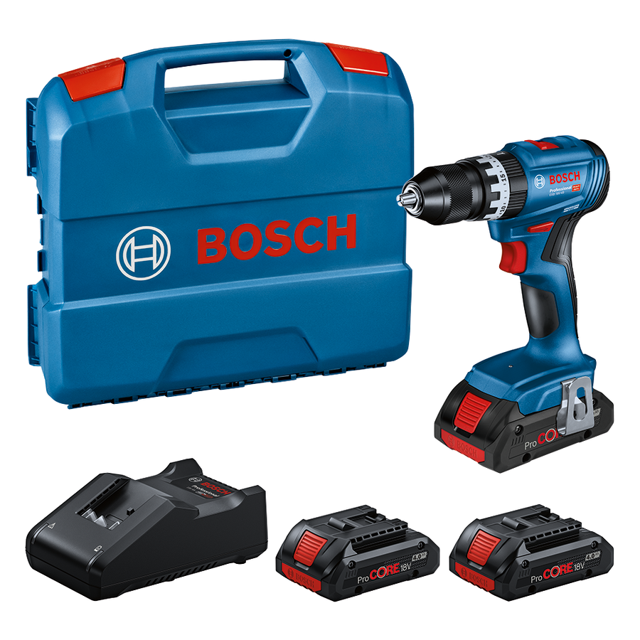 Bosch blauw gsb 18v-45 accu schroef- en klopboormachine | 3 x 4,0 ah procore accu | in l-case - 0615a5002u