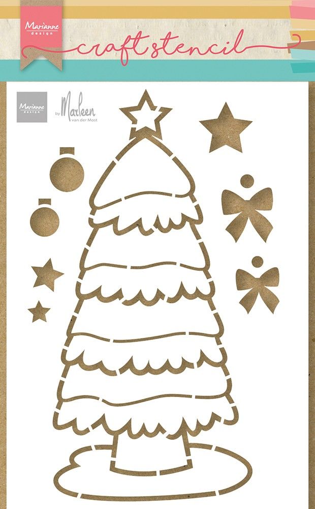 Marianne design • craft stencils christmas tree by marleen