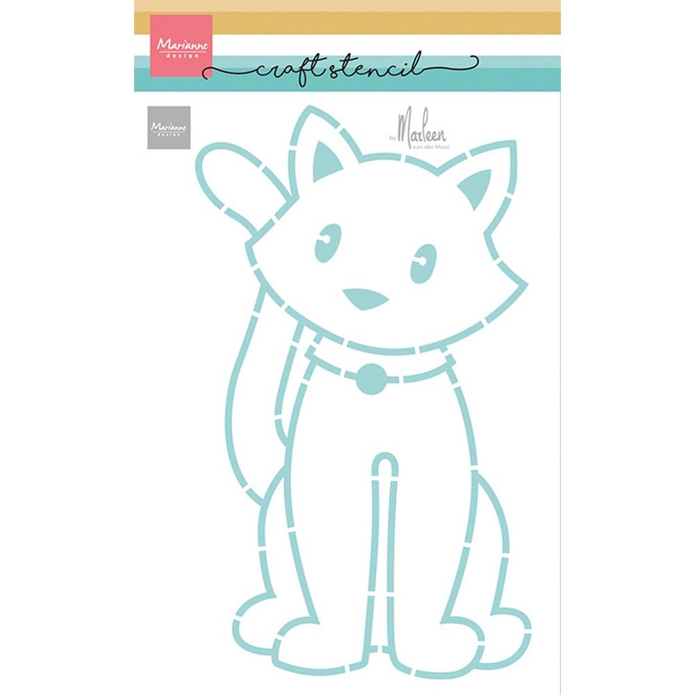 Marianne design • craft stencil sitting cat by marleen