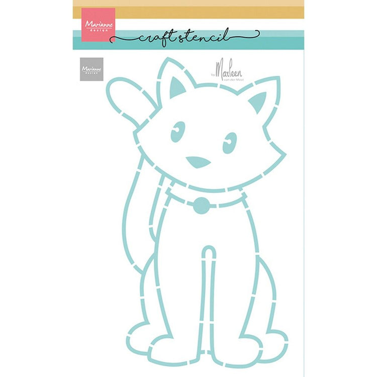Marianne design • craft stencil sitting cat by marleen