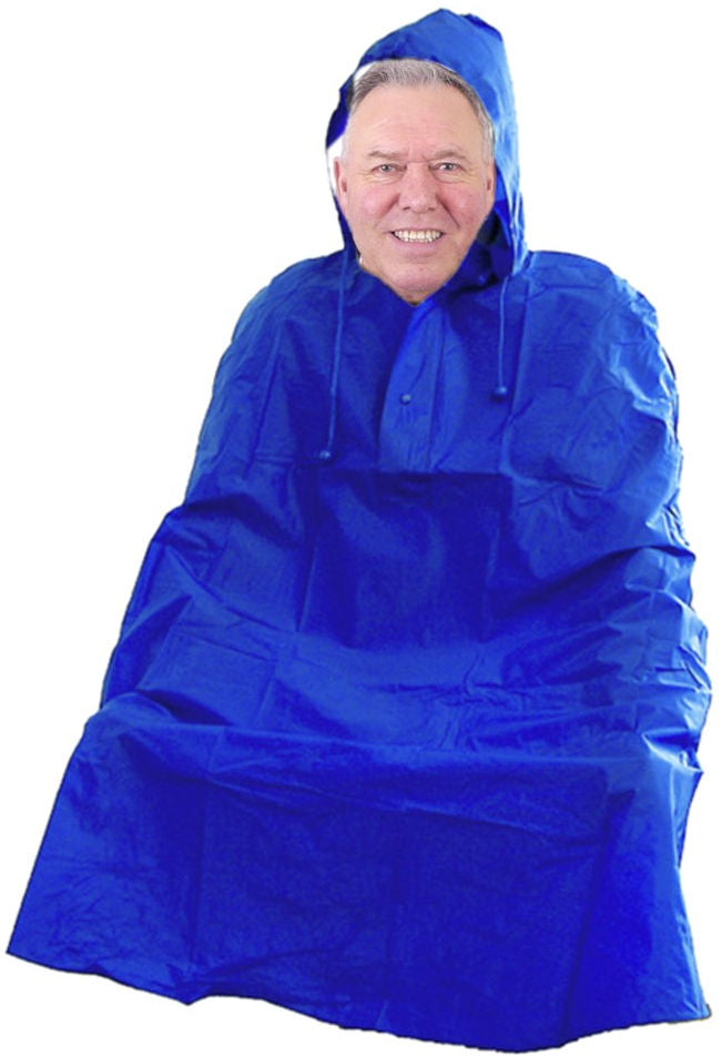 Regenponcho groot volwassen assortiment geel en blauw