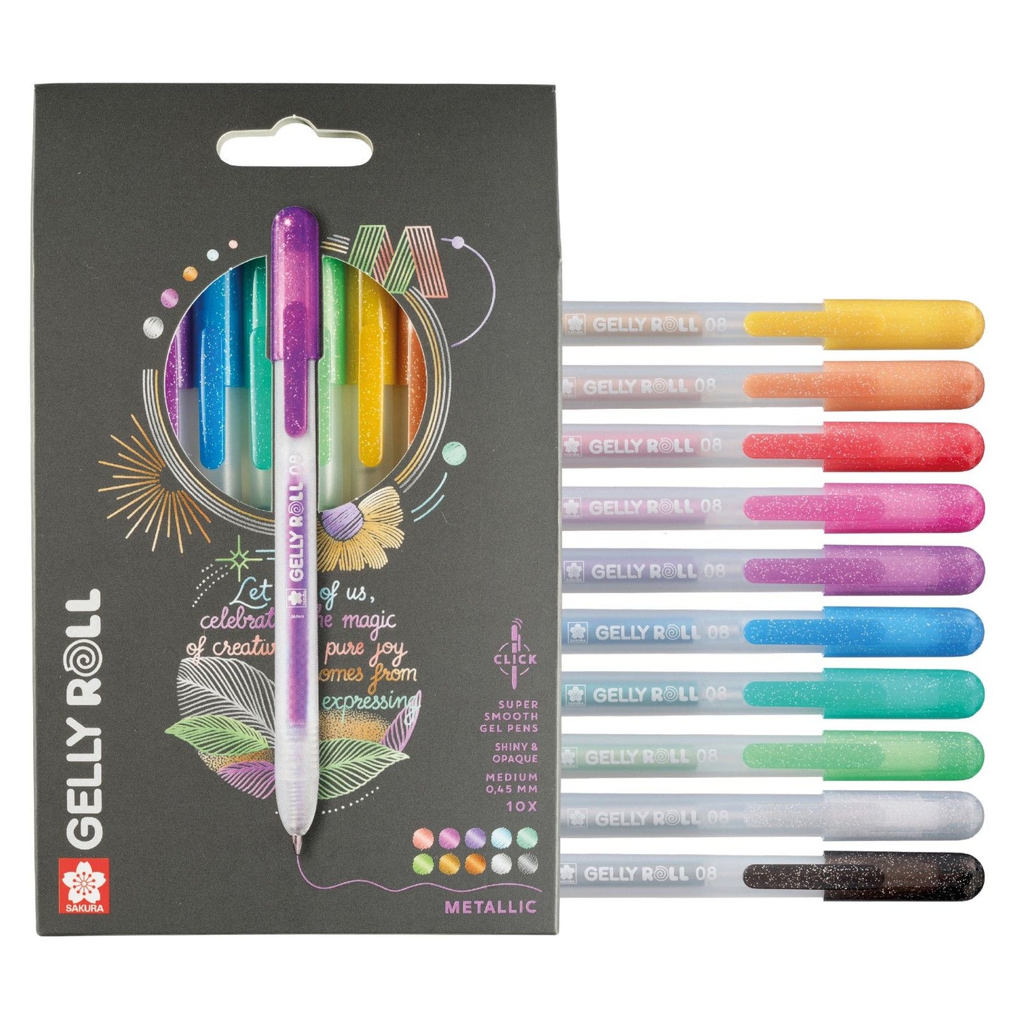 Sakura • gelly roll retractable metallic set 10pcs
