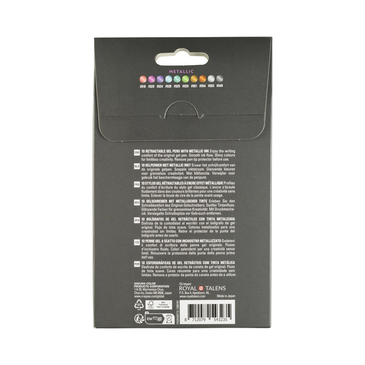 Sakura • gelly roll retractable metallic set 10pcs