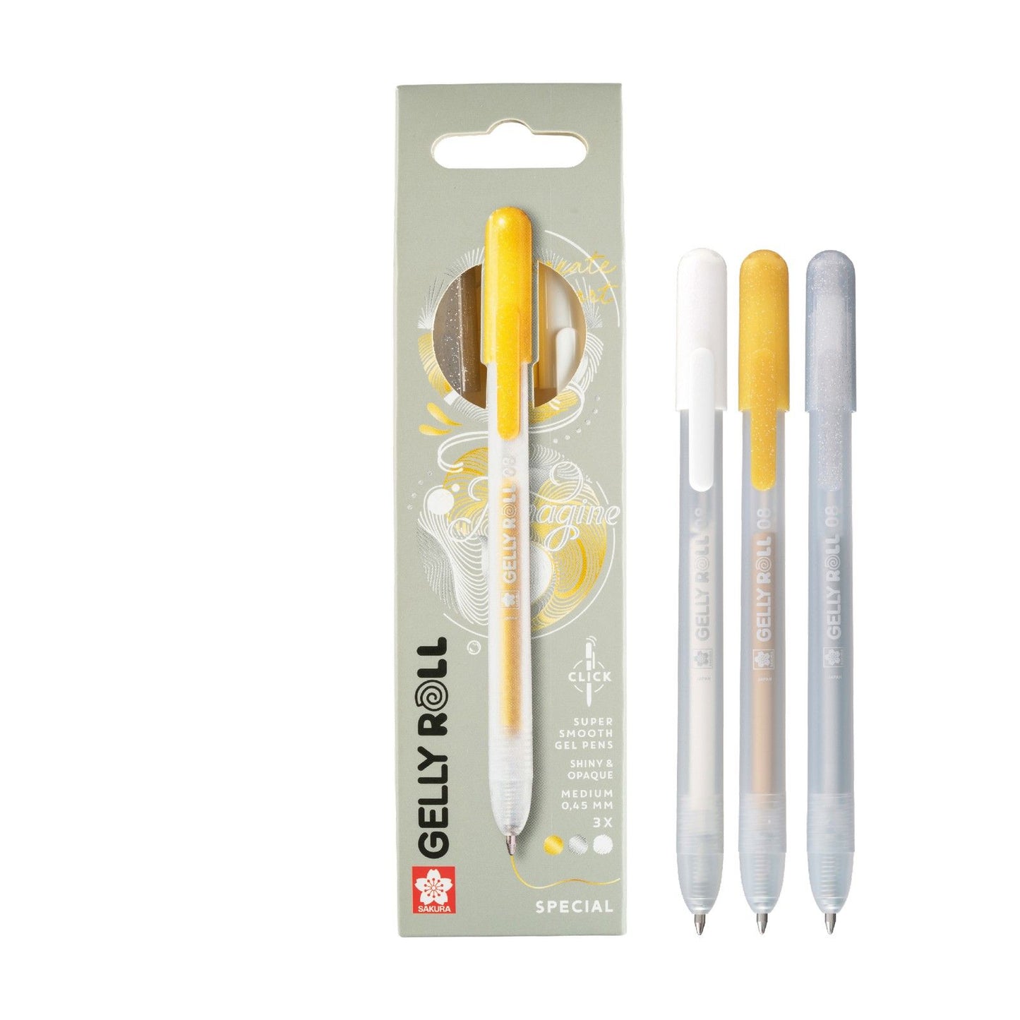 Sakura • gelly roll retractable special mix set silver gold white 3pcs