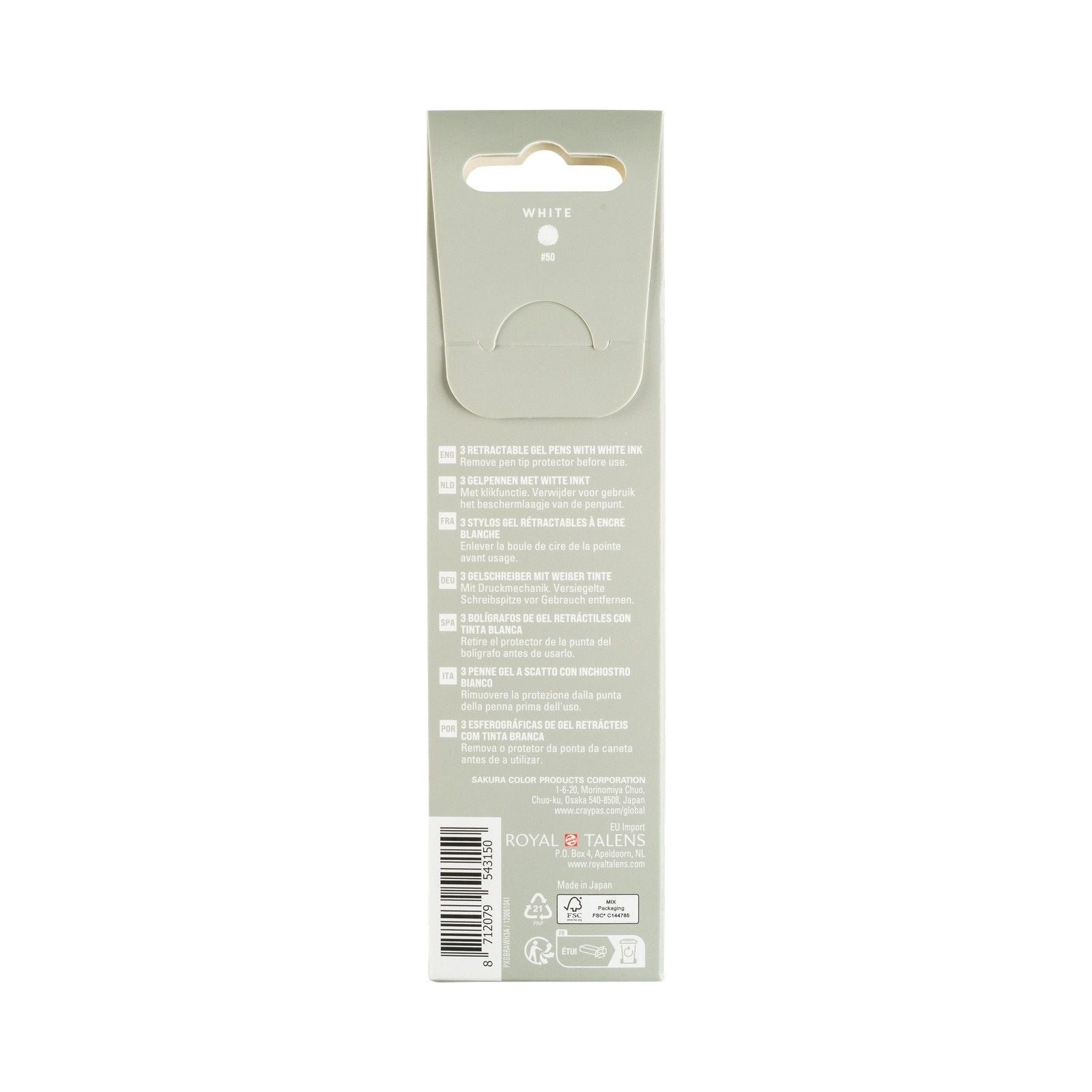 Sakura • gelly roll retractable classic set white 3pcs