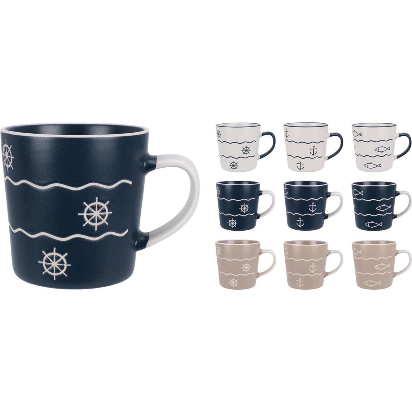 Beker aardewerk 350ml maritiem