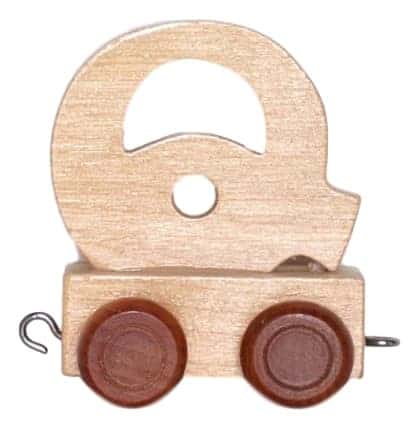 houten letter met wieltjes 6 cm hoog