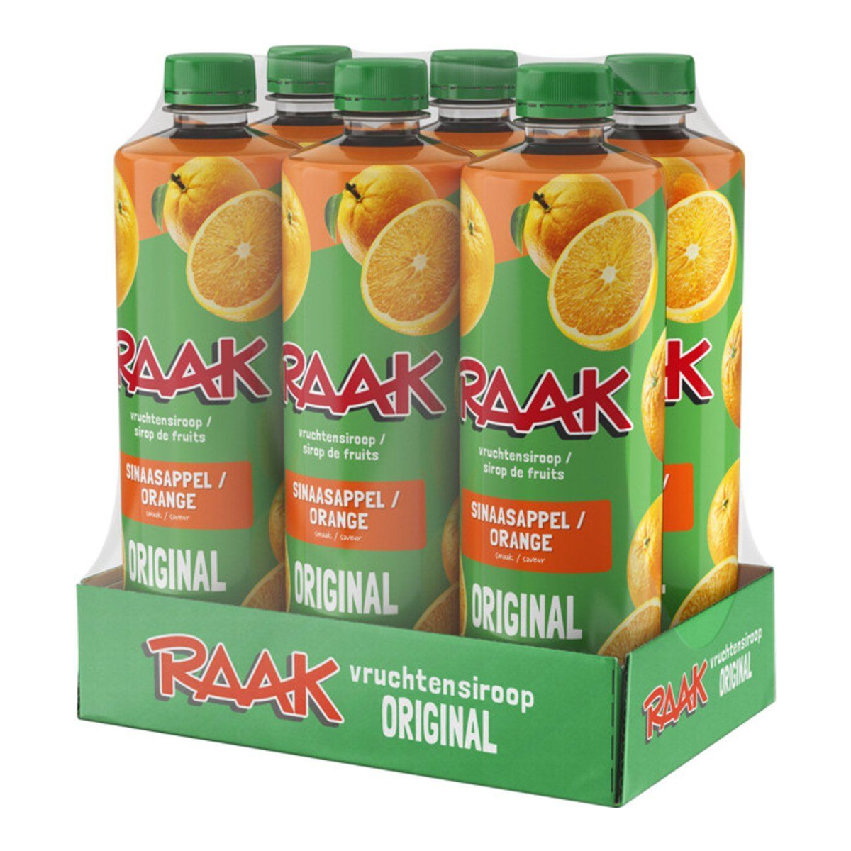 Raak vruchtensiroop sinaasappel (6x 750ml)
