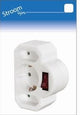 Enzo randaarde stekkeradapter 2 x euro + 1 x ra met schakelaar wit - 6640895