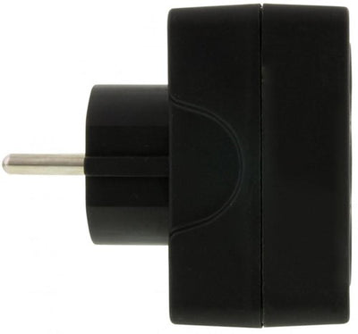Enzo randaarde stekkeradapter 3 x euro zwart - 6175909
