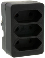 Enzo randaarde stekkeradapter 3 x euro zwart - 6175909 - afbeelding 1