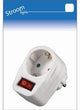 Enzo randaarde stekkeradapter met schakelaar wit - 6640890