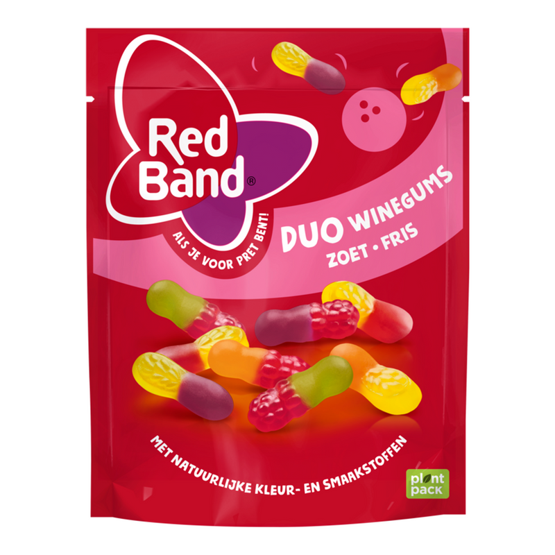 Red band duo winegum zoet fris zak (10x 215g)