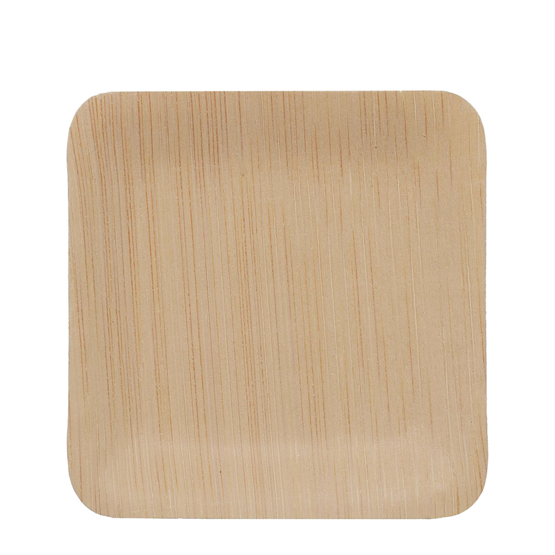 Pic relaxdays wegwerpbordjes bamboe vierkant 8,5x8,5cm 25 stuks