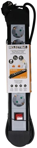 Relectric stekkerdoos 1,5 mtr 6-voudig 3x1,5mm - relec492251 relec492251