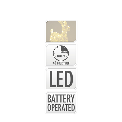 Rendier led wit 50 leds 45cm