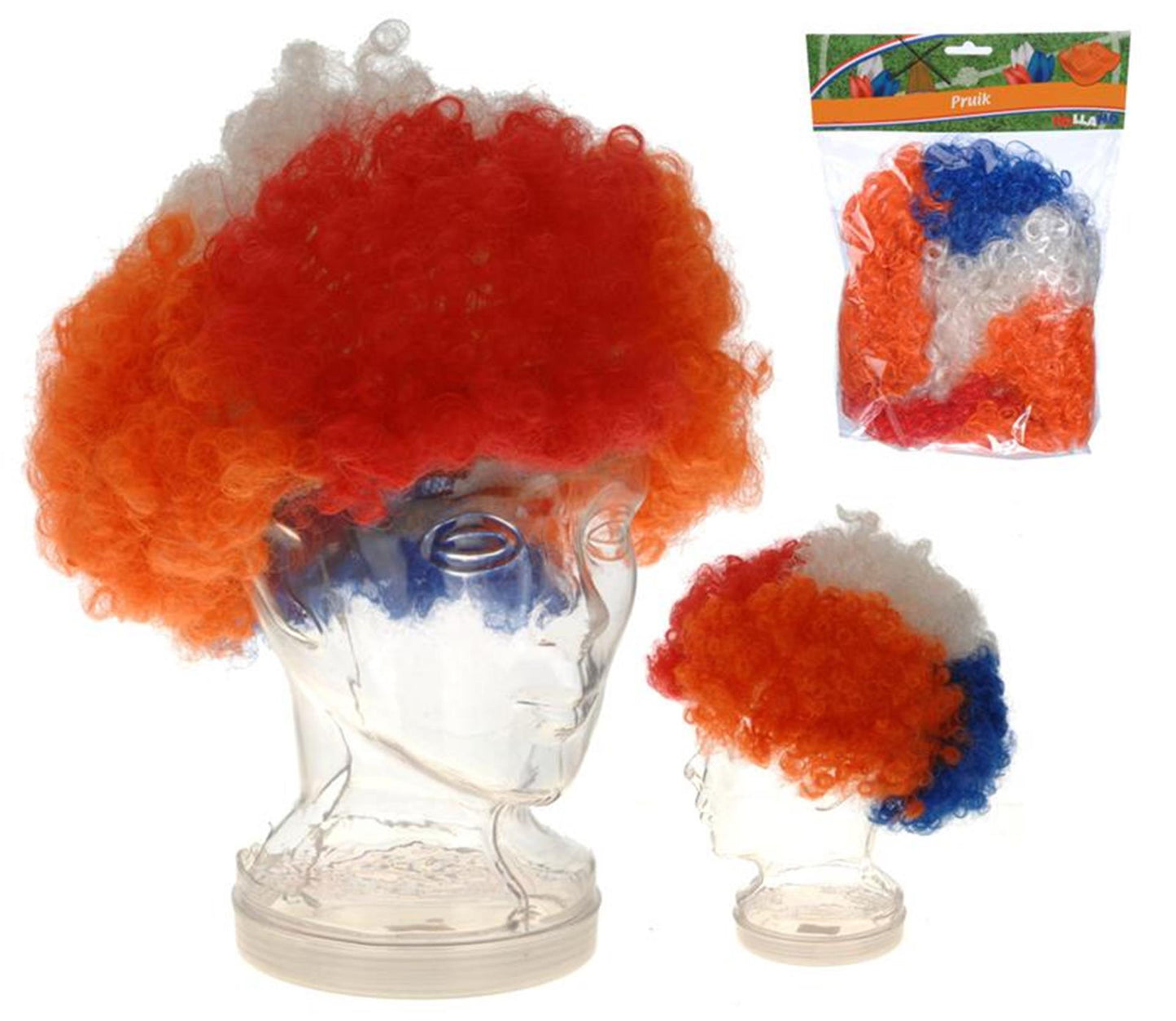 Feestpruik holland rood wit blauw oranje