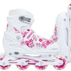 Compy 8.0 inlineskates softboot meisjes wit roze maat 34-37