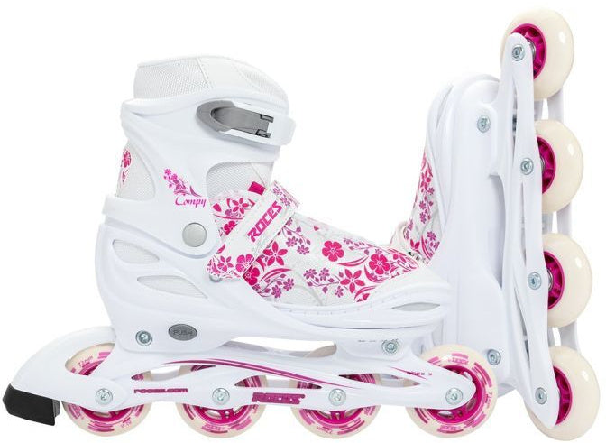 Compy 8.0 inlineskates softboot meisjes wit roze maat 34-37