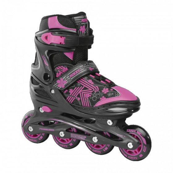 Roces Inline skates Jokey 3.0 softboot 82A zwart roze mt 38-41