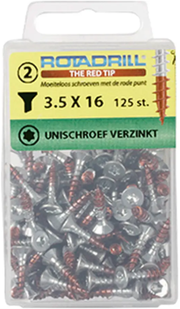 Rotadrill unischroef vz pk +snijpunt torx tx20 3.5x16 | 125 stuks - 467.035.016 - afbeelding 1